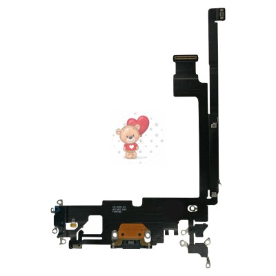 Шлейф для iPhone 12 Pro Max на системный разъем/микрофон Черный Шлейф для iPhone 12 Pro Max на системный разъем/микрофон Черный
