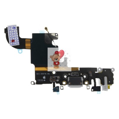 Шлейф для iPhone 6S на системный разъем/разъем гарнитуры/микрофон Серый