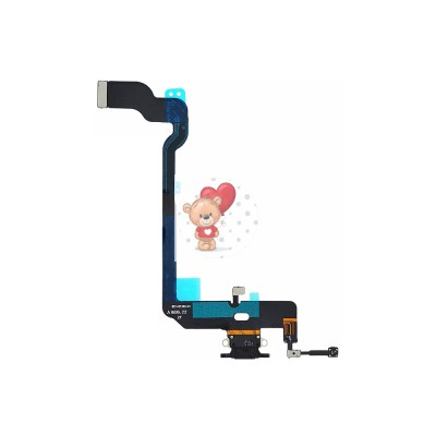 Шлейф для iPhone Xs на системный разъем/микрофон Черный