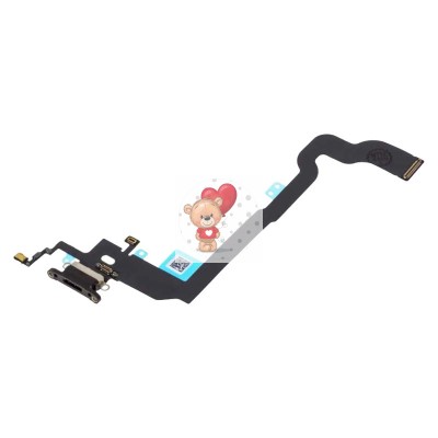 Шлейф для iPhone X на системный разъем/микрофон Черный - Премиум Шлейф для iPhone X на системный разъем/микрофон Черный - Премиум