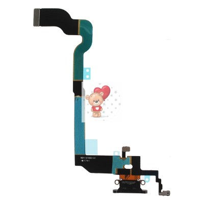 Шлейф для iPhone X на системный разъем/микрофон Черный