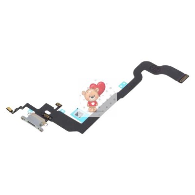 Шлейф для iPhone X на системный разъем/микрофон Серый - Премиум Шлейф для iPhone X на системный разъем/микрофон Серый - Премиум