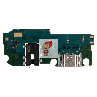 Шлейф для Samsung A022G (A02) плата системный разъем/разъем гарнитуры/микрофон - Премиум