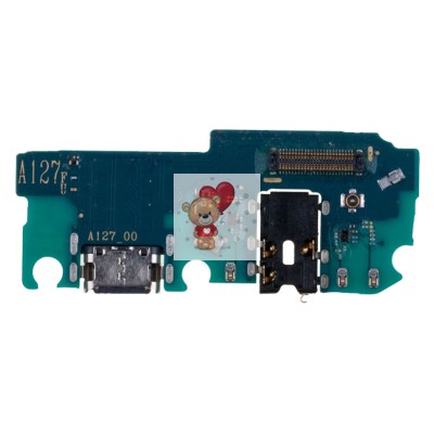 Шлейф для Samsung A127F (A12 Nacho) плата системный разъем/разъем гарнитуры/микрофон - Премиум