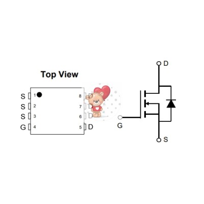 Микросхема AON7408 N-Channel MOSFET 30V 18A