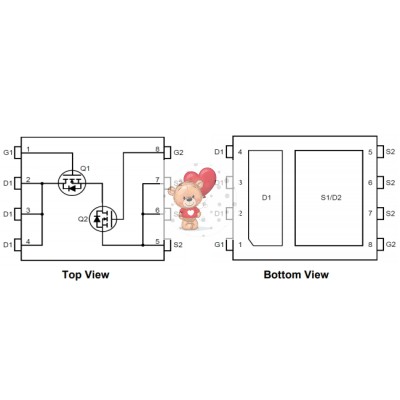 Микросхема AON6920 Dual N-Channel MOSFET 30V 60A