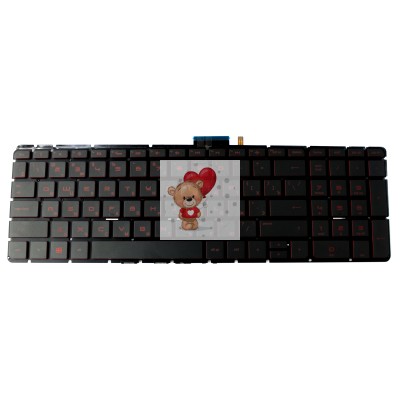 Клавиатура для HP 15-ab 17-g Черная с красной подсветкой p/n: 809031-251