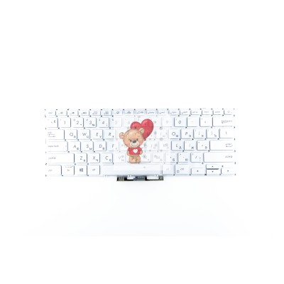 Клавиатура для Asus ZenBook 14 UX434 Cеребристая с подсветкой Клавиатура для Asus ZenBook 14 UX434 Cеребристая с подсветкой