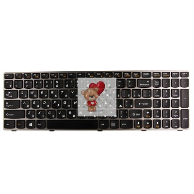 Клавиатура для ноутбука Lenovo Z580 серая рамка p/n: 25-201846 Клавиатура для ноутбука Lenovo Z580 серая рамка p/n: 25-201846