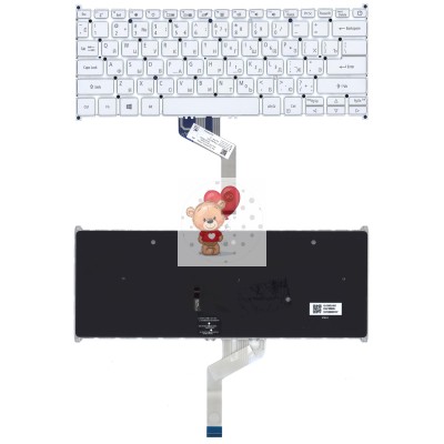 Клавиатура для Acer Swift 3 SF314-42 Серебро с подсветкой p/n: SV3P_A72WWL, NKI13130NY, 01804EC1K201