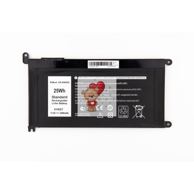 Аккумулятор для ноутбука Dell 3180/Dell 3189 (11.4V 2200mAh) p/n: Y07HK; 51KD7