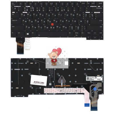 Клавиатура для ноутбука Lenovo ThinkPad T14s Gen 2 Черная с подсветкой p/n: PK131VP1B06 SN21A22129