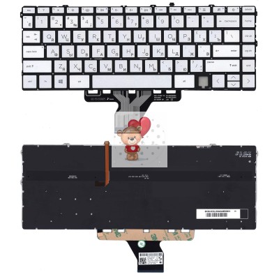 Клавиатура для HP 13-ba Серебро с подсветкой p/n: 9Z.NHCBC.10U, NSK-XY1BC, PK132V62A10, 7J20B0 Клавиатура для HP 13-ba Серебро с подсветкой p/n: 9Z.NHCBC.10U, NSK-XY1BC, PK132V62A10, 7J20B0