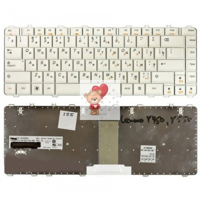 Клавиатура для ноутбука Lenovo Y550 Белая р/n: 25-008291, V-10120AS1-RU, 25-008389 Клавиатура для ноутбука Lenovo Y550 Белая р/n: 25-008291, V-10120AS1-RU, 25-008389