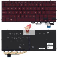 Клавиатура для Asus UX391UA Красная с подсветкой p/n: 0KNB0-2609US00, 0KN1-4Q1US12