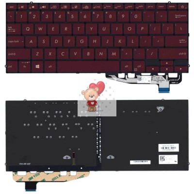 Клавиатура для Asus UX391FA Красная с подсветкой p/n: 0KNB0-2609US00, 0KN1-4Q1US12 Клавиатура для Asus UX391FA Красная с подсветкой p/n: 0KNB0-2609US00, 0KN1-4Q1US12