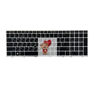 Клавиатура для HP 755 G3 Cеребристая рамка без подсвети p/n: 821157-271, HPM14N56R0J9301