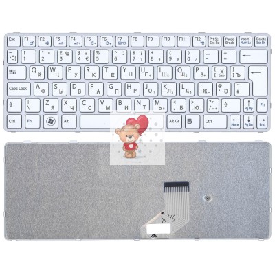 Клавиатура для ноутбука Sony SVE11 Белая рамка p/n: 149036311, 149036351, HMB8820NFJ12