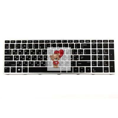 Клавиатура для HP Probook 450 G5 серебряная рамка подсветка p/n: L01028-001