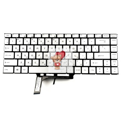 Клавиатура для MSI GF65 Серебро с подсветкой p/n: NSK-FDABN