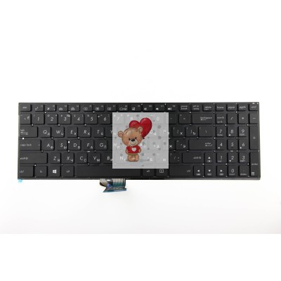 Клавиатура для Asus Q501L c подсветкой Черная с белыми клавишами p/n: 0KNB0-662LCS00 Клавиатура для Asus Q501L c подсветкой Черная с белыми клавишами p/n: 0KNB0-662LCS00