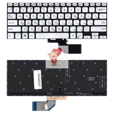 Клавиатура для Asus S13 S330FA серебристая с подсветкой p/n: 9Z.NFHBU.00R 0KNB0-1625RU00 Клавиатура для Asus S13 S330FA серебристая с подсветкой p/n: 9Z.NFHBU.00R 0KNB0-1625RU00