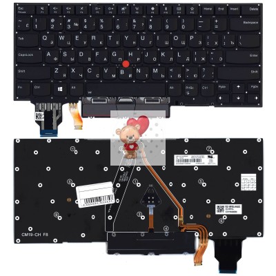 Клавиатура для ноутбука Lenovo ThinkPad X1 Carbon Gen 7 2019 с подсветкой p/n: SN20R55491 Клавиатура для ноутбука Lenovo ThinkPad X1 Carbon Gen 7 2019 с подсветкой p/n: SN20R55491