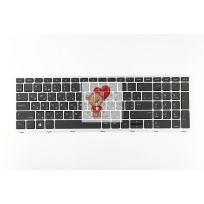 Клавиатура для HP Probook 450 G5 серебристая рамка p/n: L01028-001 Клавиатура для HP Probook 450 G5 серебристая рамка p/n: L01028-001