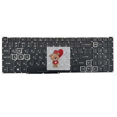 Клавиатура для Acer AN515-54 с белой подсветкой p/n: NKI15130NA, 935064CDK201, PK132K11A04 Клавиатура для Acer AN515-54 с белой подсветкой p/n: NKI15130NA, 935064CDK201, PK132K11A04