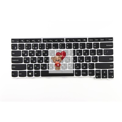 Клавиатура для ноутбука Lenovo T460 Yoga 14 с серебристой рамкой p/n: 00UR200, 57Y005A, SN20J35624