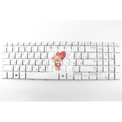 Клавиатура для ноутбука Samsung 370R5E Белая горизонтальный Enter p/n: BA5903619, BA59-03619C