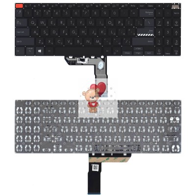 Клавиатура для Asus VivoBook PRO 16 M7600QA Черная с подсветкой p/n: 0KNB0-56OWUS00 Клавиатура для Asus VivoBook PRO 16 M7600QA Черная с подсветкой p/n: 0KNB0-56OWUS00