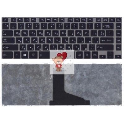 Клавиатура для ноутбука Toshiba P840 Черная + серая рамка подсветка p/n: 9Z.N7SSQ.001 Клавиатура для ноутбука Toshiba P840 Черная + серая рамка подсветка p/n: 9Z.N7SSQ.001