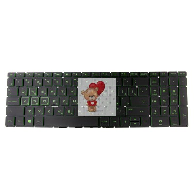 Клавиатура для HP 15-DA с зеленой подсветкой p/n: NSK-XN1LN Клавиатура для HP 15-DA с зеленой подсветкой p/n: NSK-XN1LN