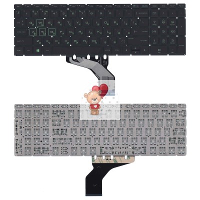 Клавиатура для HP 15-CS с зеленой подсветкой p/n: NSK-XN1LN Клавиатура для HP 15-CS с зеленой подсветкой p/n: NSK-XN1LN