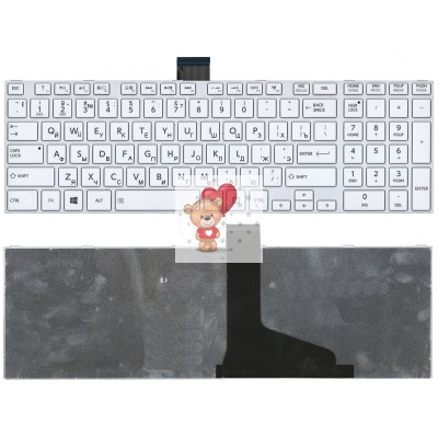 Клавиатура для ноутбука Toshiba L850 Белая с рамкой p/n: NSK-TV0SV, NSK-TV0SU, NSK-TT Клавиатура для ноутбука Toshiba L850 Белая с рамкой p/n: NSK-TV0SV, NSK-TV0SU, NSK-TT