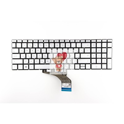 Клавиатура для HP 15-DB 250 G7 Серебро с подсветкой p/n: 9Z.NEZBQ.H0R AEX38700010 L30529-251 Клавиатура для HP 15-DB 250 G7 Серебро с подсветкой p/n: 9Z.NEZBQ.H0R AEX38700010 L30529-251