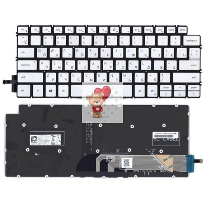 Клавиатура для ноутбука Dell 14-5390 Cеребристая с подсветкой