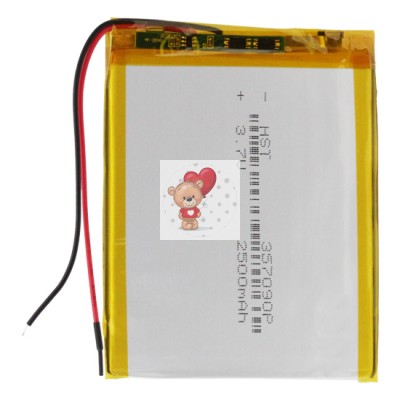 Аккумуляторная батарея универсальная 357090p 3,7v Li-Pol 2500 mAh 3.5*70*90 mm