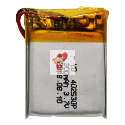 Аккумуляторная батарея универсальная 402530p 3,7v Li-Pol 300 mAh 4*25*30 mm