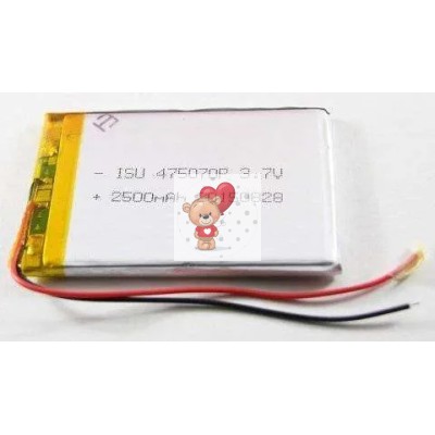 Аккумуляторная батарея универсальная 475070p 3,7v Li-Pol 2500 mAh 4.7*50*70 mm