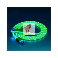 Кабель светящийся для зарядки телефона Type-C для Xiaomi Redmi Note 9T (зеленый) Кабель светящийся для зарядки телефона Type-C для Xiaomi Redmi Note 9T (зеленый)