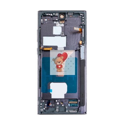Дисплей для Samsung S908B Galaxy S22 Ultra модуль с рамкой Черный - (Soft OLED, 120 Гц) (Full Size)