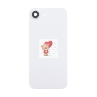Задняя крышка для iPhone 16e A3409 со стеклом камеры Белый (стекло, логотип) - Премиум