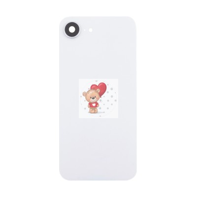 Задняя крышка для iPhone 16e A3212 со стеклом камеры Белый (стекло, логотип) - Премиум Задняя крышка для iPhone 16e A3212 со стеклом камеры Белый (стекло, логотип) - Премиум