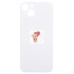 Задняя крышка для iPhone 13 Белый (стекло, широкий вырез под камеру, логотип) - Премиум